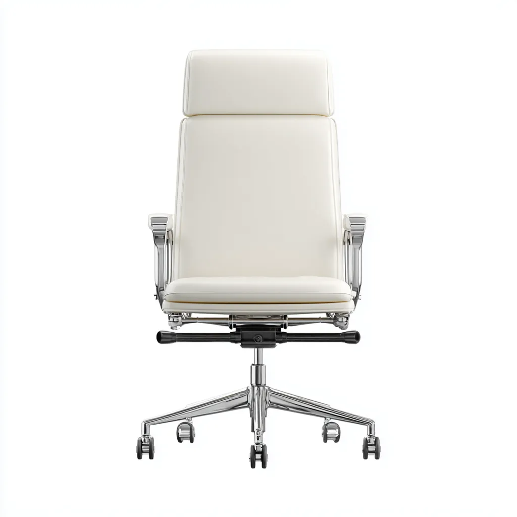 Chaise de bureau similicuir blanc 70x66x123 cm - ergonomique - design moderne - pour bureau-Warmthova