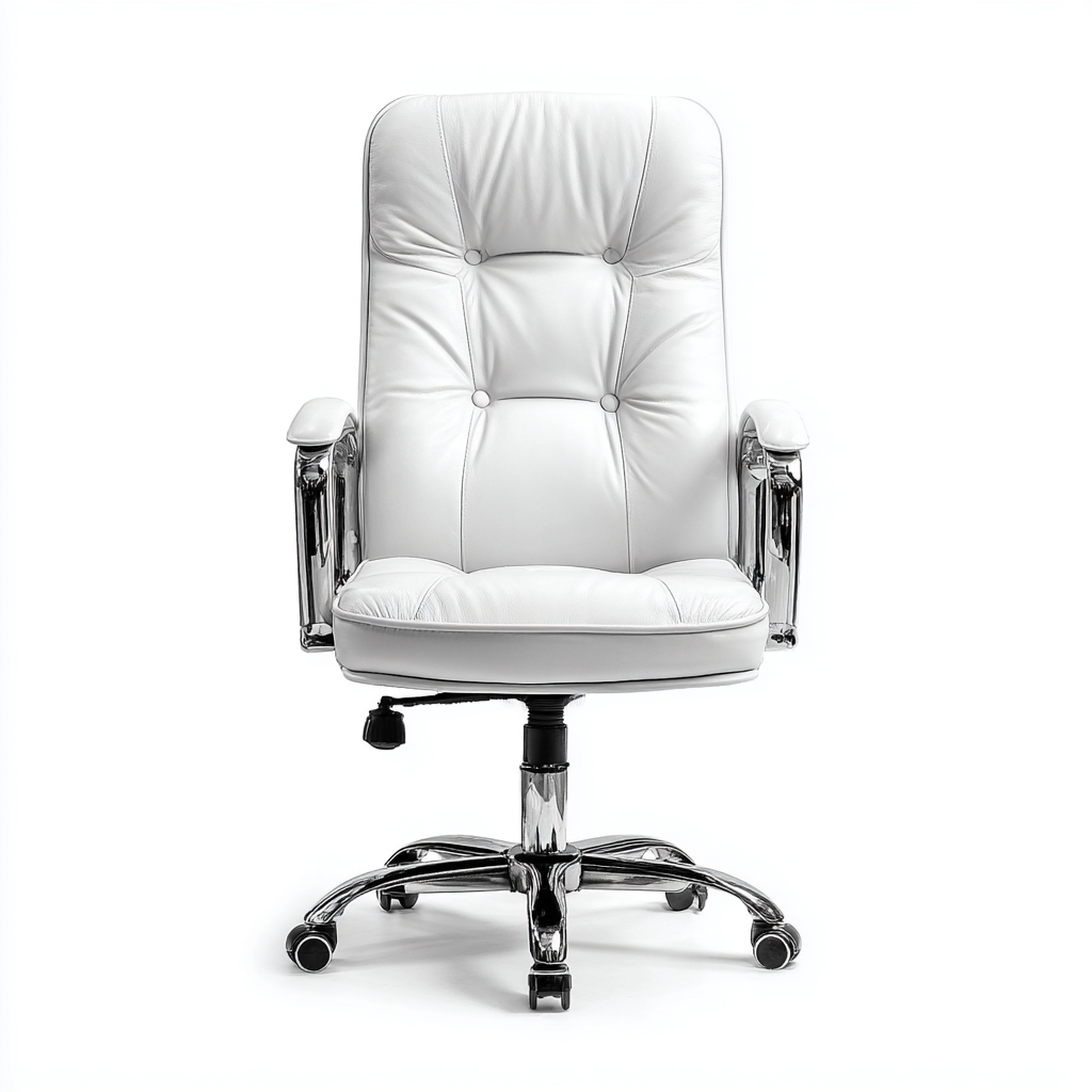 Chaise de bureau similicuir blanc 72x67x122 cm - ergonomique - design classique - pour bureau-Warmthova