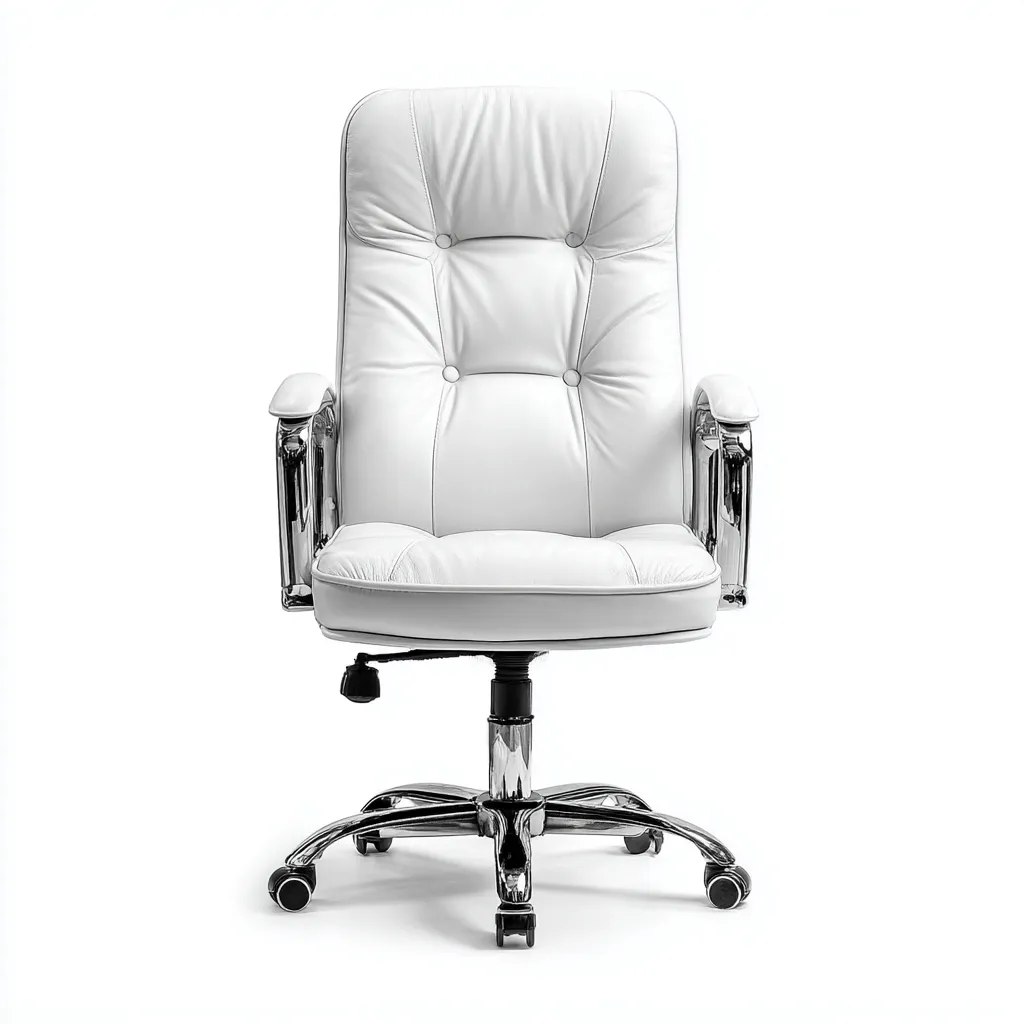 Chaise de bureau similicuir blanc 72x67x122 cm - ergonomique - design classique - pour bureau-Warmthova