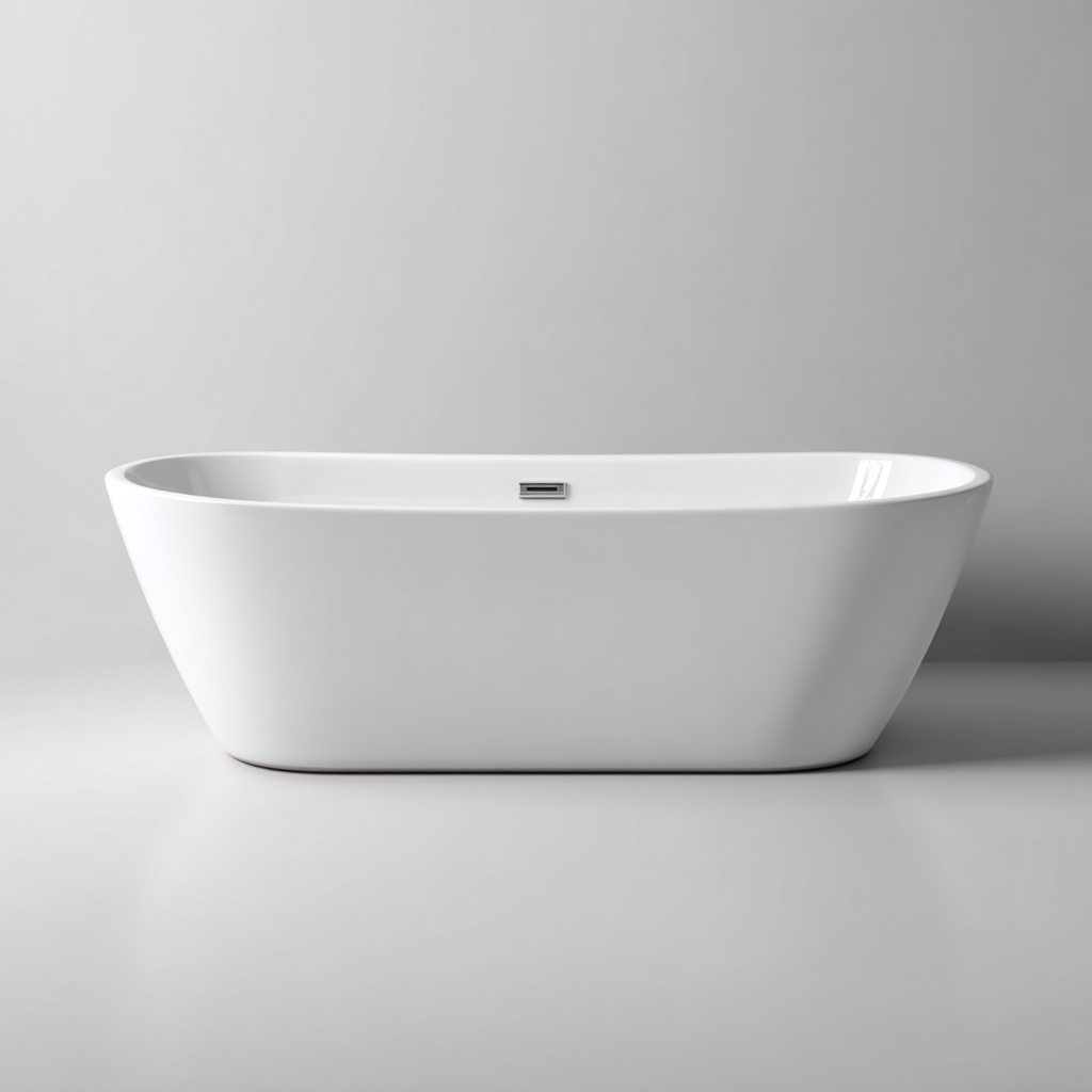 Baignoire - acrylique - 170x80x60 cm - blanc - adaptée à la salle de bain - design moderne-Warmthova