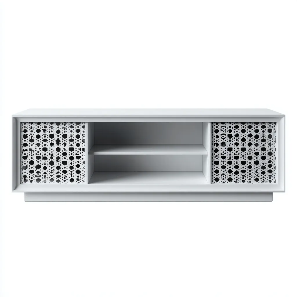 Meuble TV bois 150x40x55 cm - blanc - design moderne adapté au salon-Warmthova