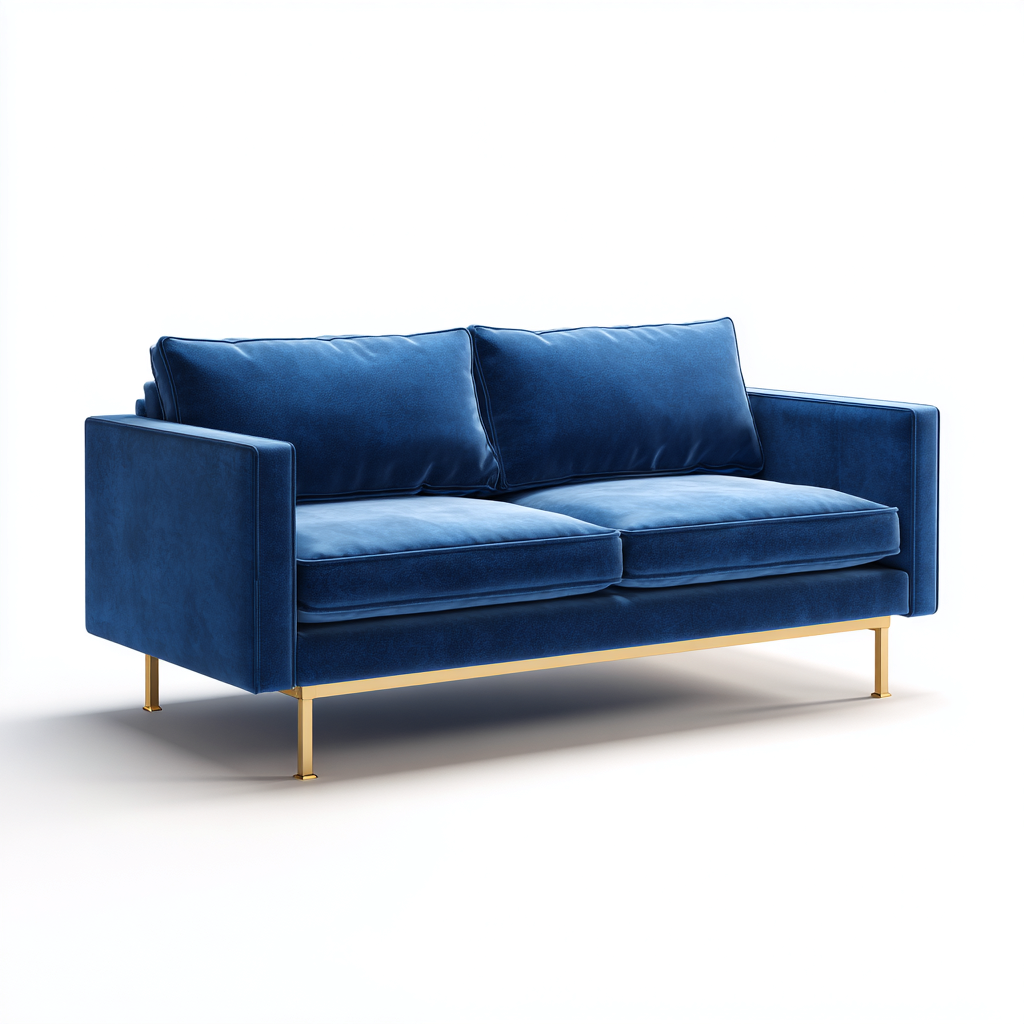 Canapé 2 places tissu 162x84x80 cm - bleu - adapté au salon - design contemporain-Warmthova