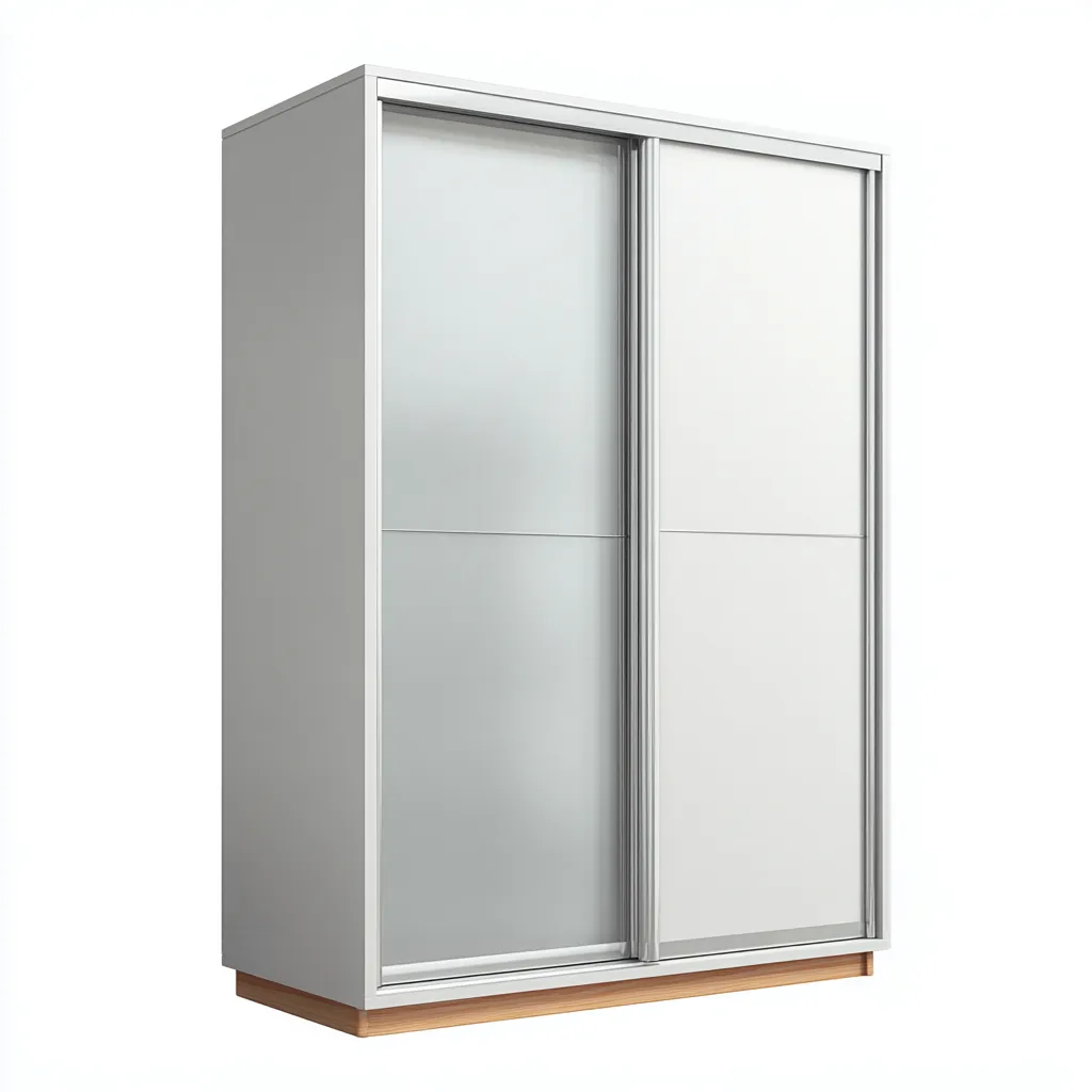 Armoire portes coulissantes bois 180x62x205 cm - blanc avec panneau verre dépoli - adaptée à la chambre - style moderne-Warmthova