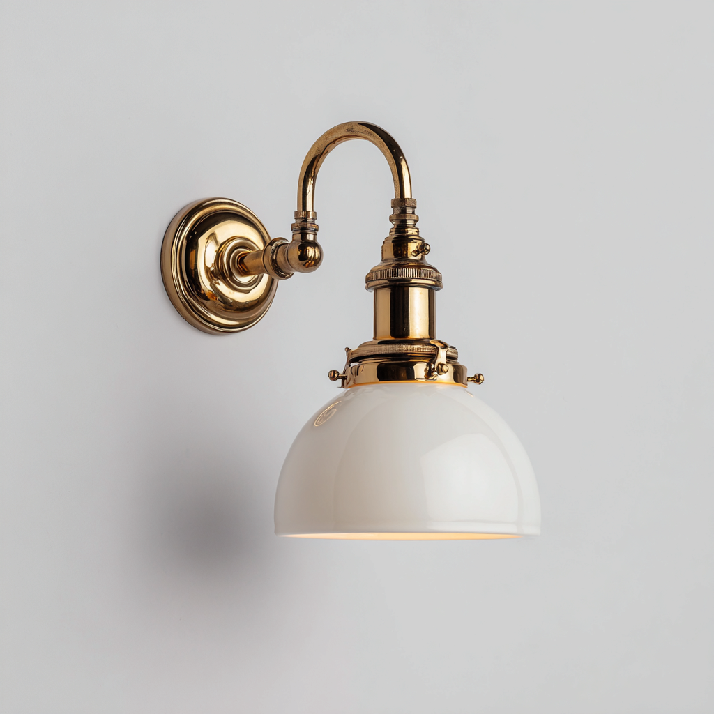 Applique murale métal - verre 18x25x28 cm - doré - blanc - style classique - pour salon-Warmthova