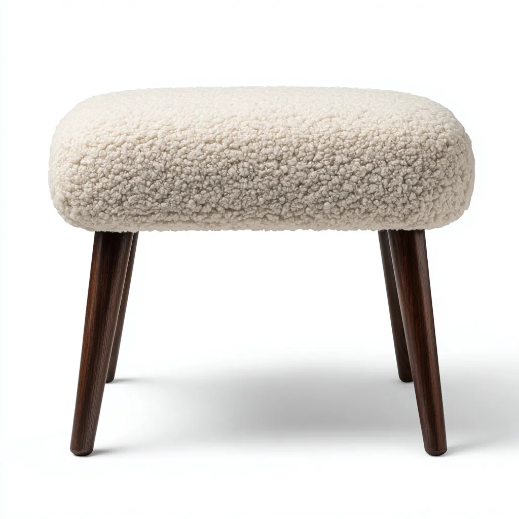 Banc de lit rembourré bouclé 48x38x42 cm - beige - style moderne pour chambre-Warmthova