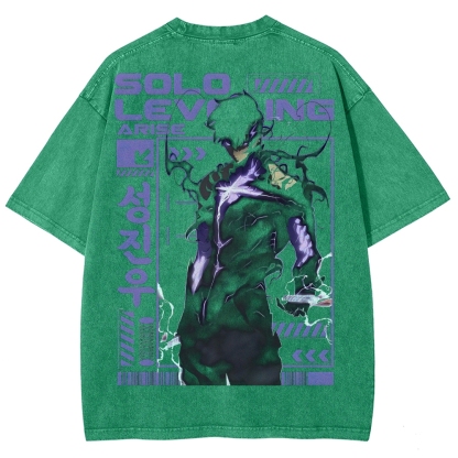 solo leveling Unisex Fit Washed T-Shirt