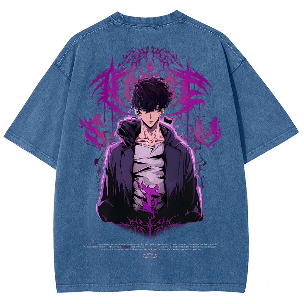 Solo-Leveling Unisex Fit Washed T-Shirt