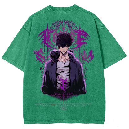 Solo-Leveling Unisex Fit Washed T-Shirt