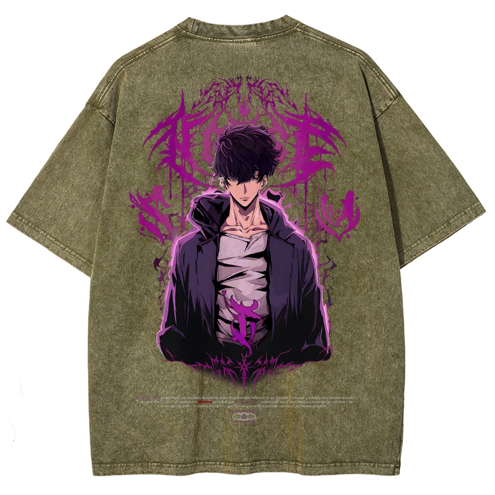 Solo-Leveling Unisex Fit Washed T-Shirt