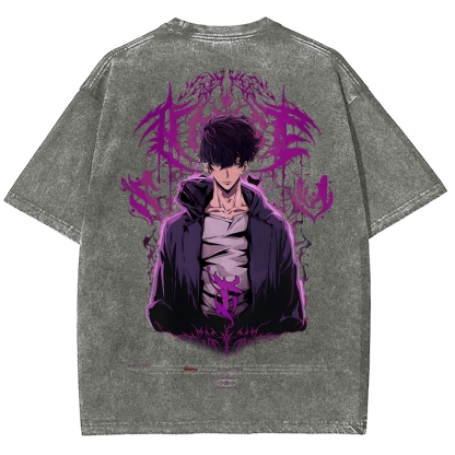 Solo-Leveling Unisex Fit Washed T-Shirt