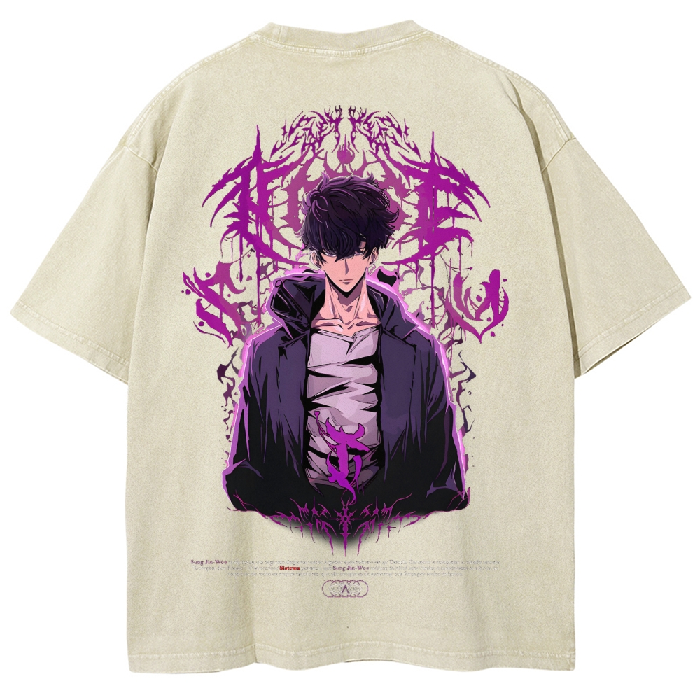 Solo-Leveling Unisex Fit Washed T-Shirt