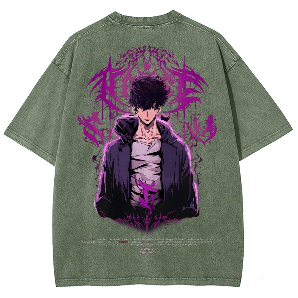 Solo-Leveling Unisex Fit Washed T-Shirt