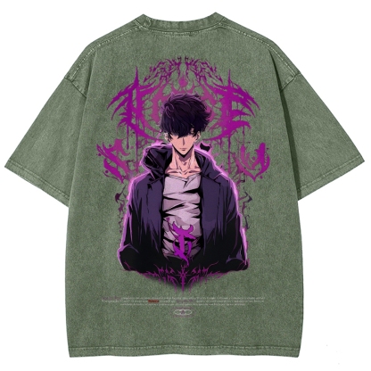 Solo-Leveling Unisex Fit Washed T-Shirt