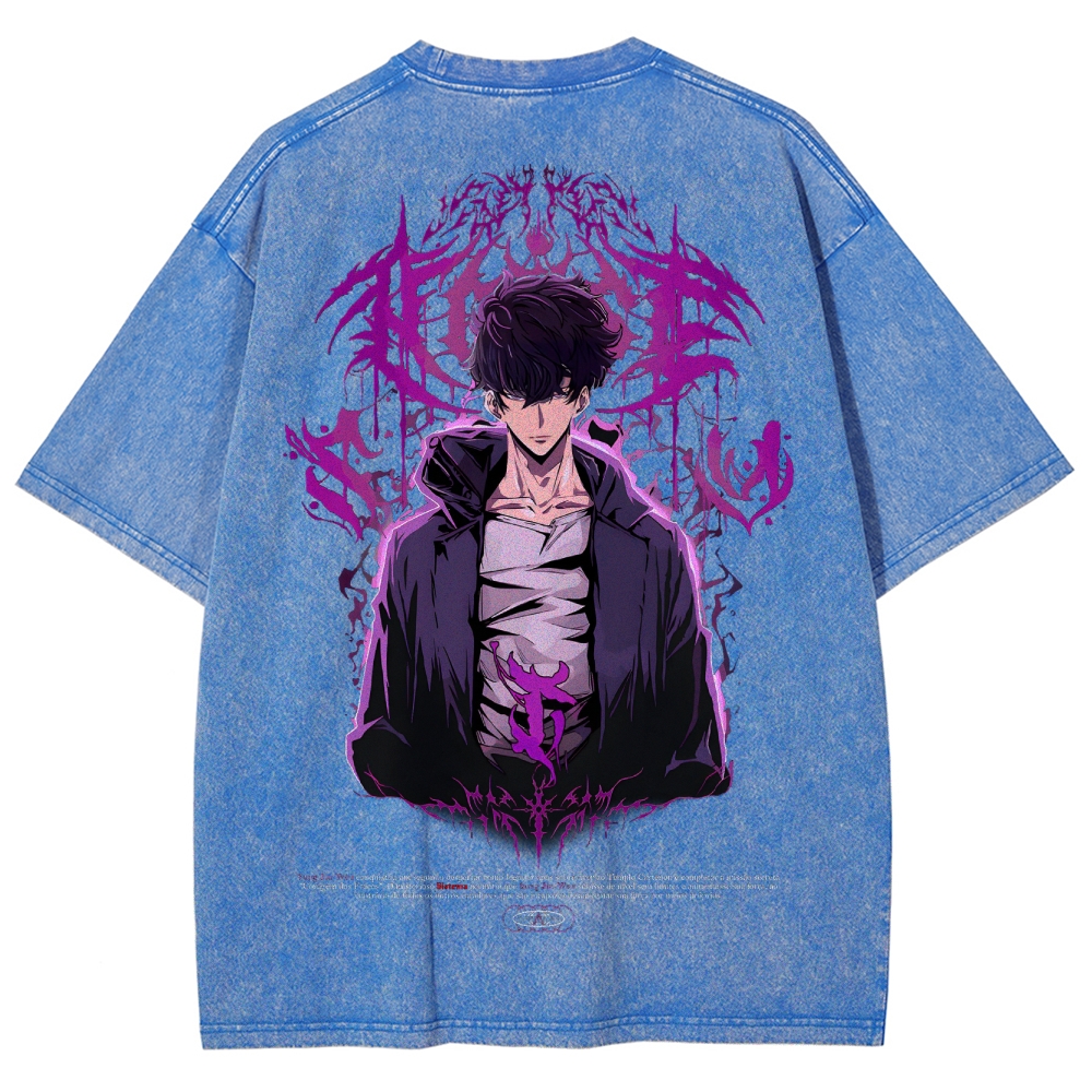 Solo-Leveling Unisex Fit Washed T-Shirt