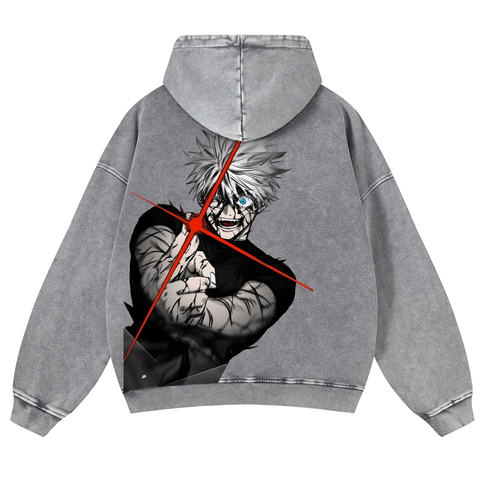 Jujutsu Kaisen Gojo Satoru Casual Washed Hoodies