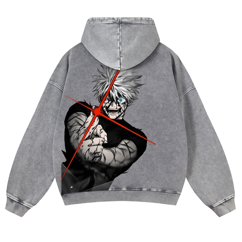 Jujutsu Kaisen Gojo Satoru Casual Washed Hoodies