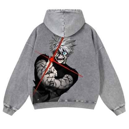 Jujutsu Kaisen Gojo Satoru Casual Washed Hoodies