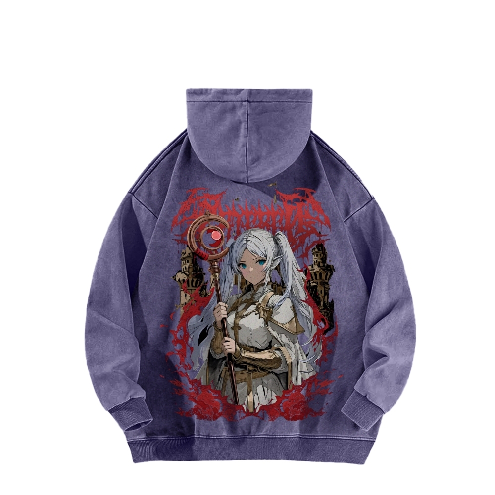 Frieren Casual Washed Hoodie