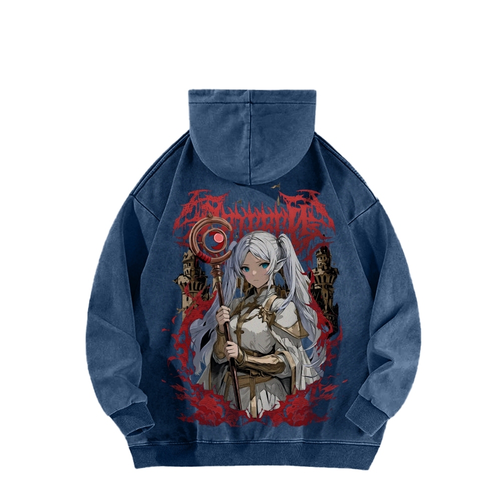 Frieren Casual Washed Hoodie