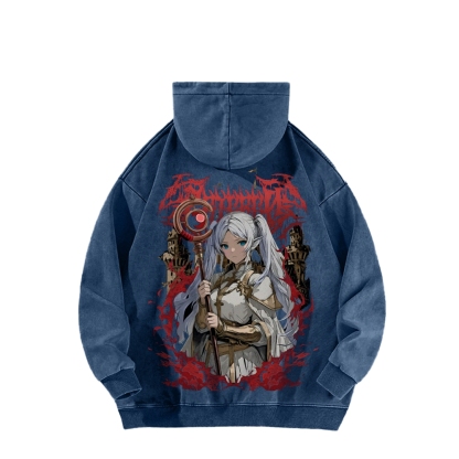 Frieren Casual Washed Hoodie