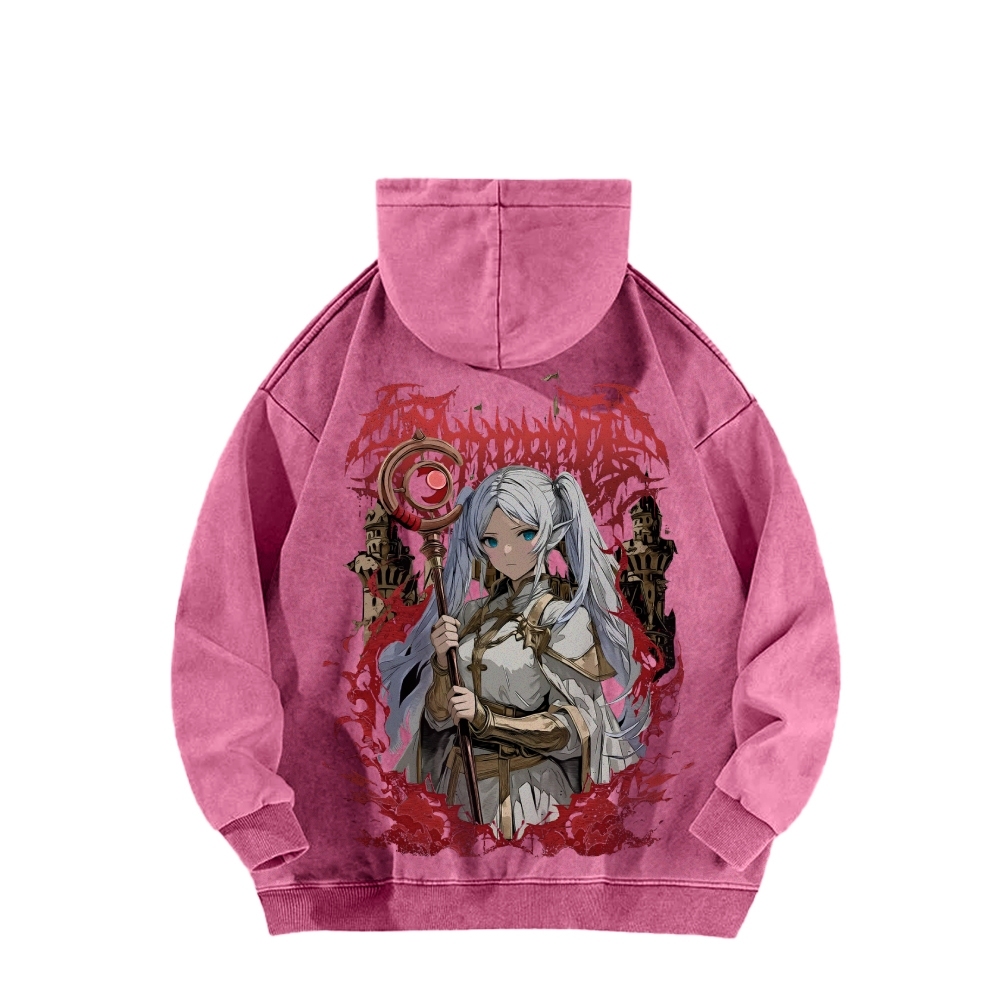 Frieren Casual Washed Hoodie