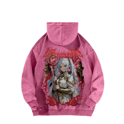 Frieren Casual Washed Hoodie