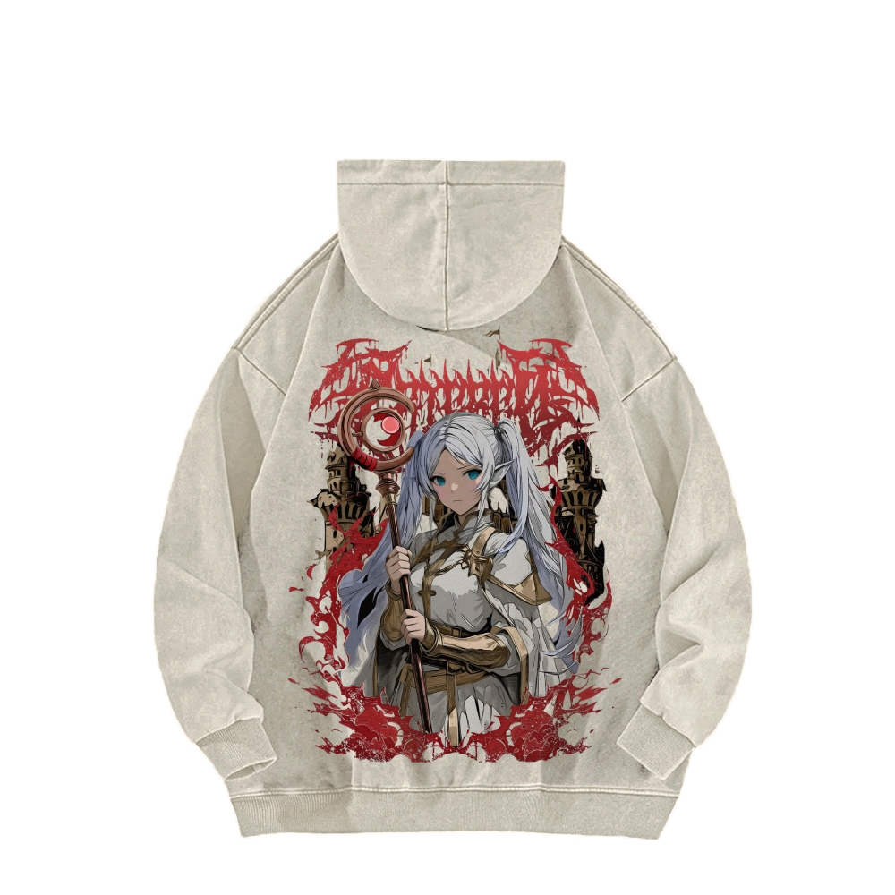 Frieren Casual Washed Hoodie