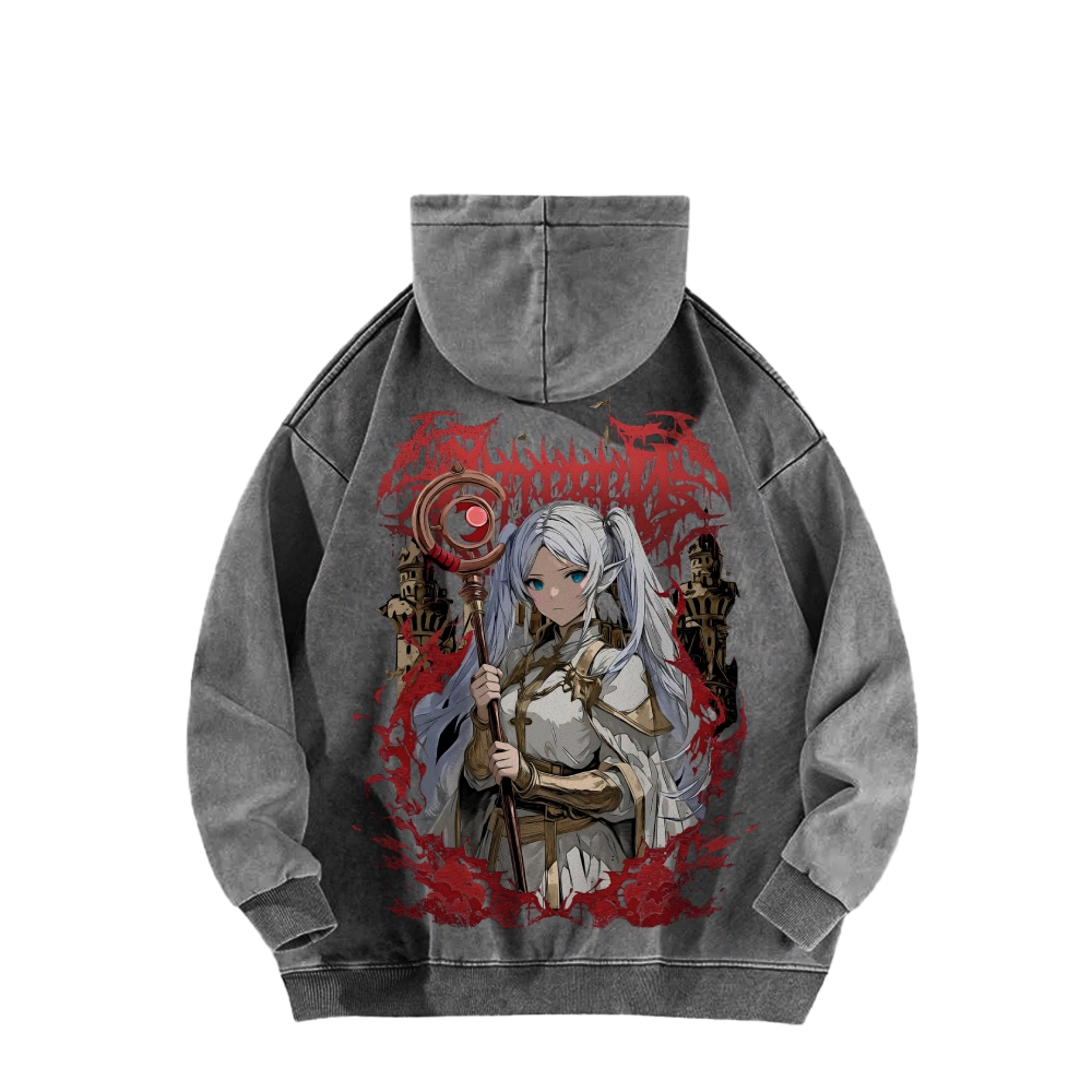 Frieren Casual Washed Hoodie