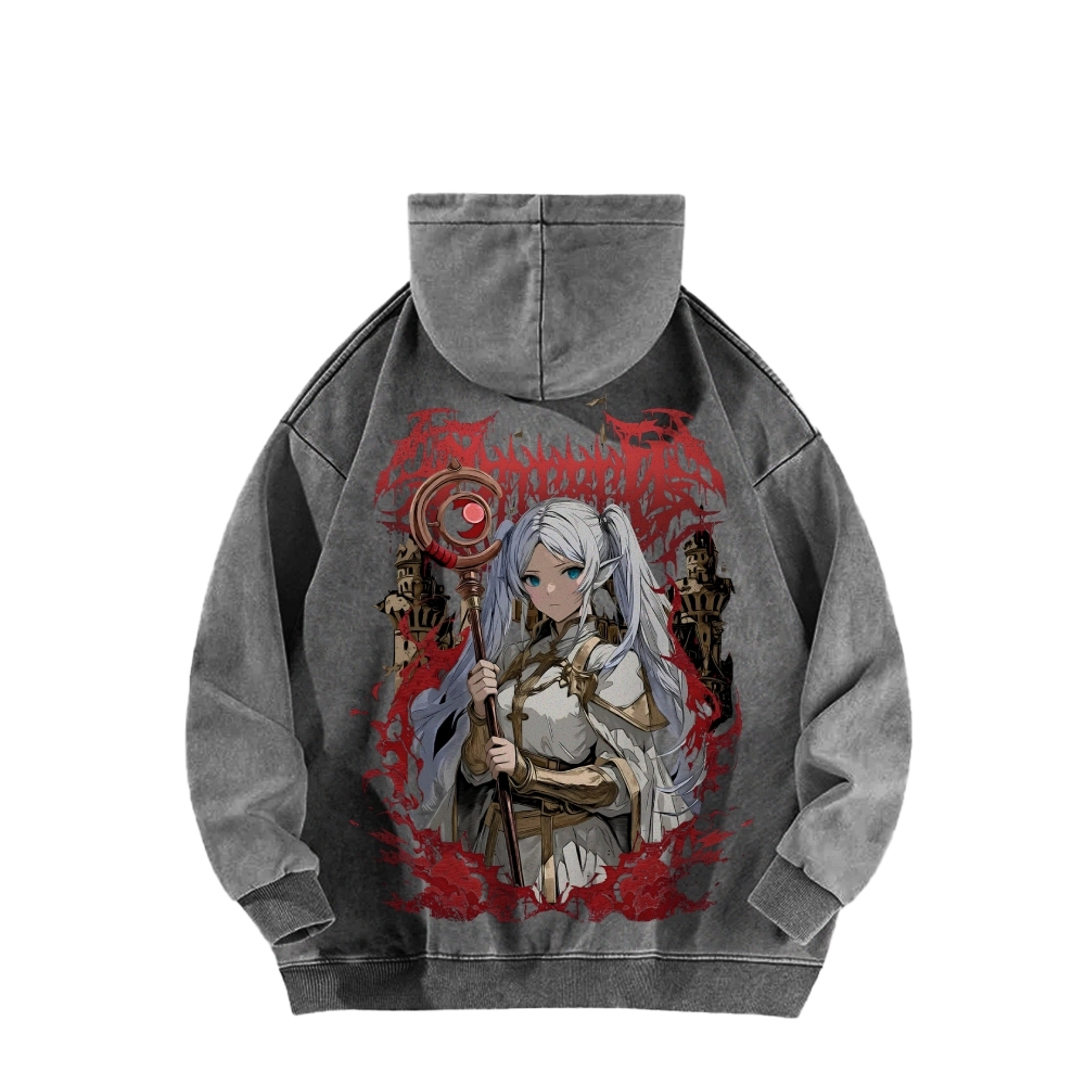Frieren Casual Washed Hoodie