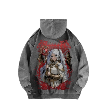 Frieren Casual Washed Hoodie