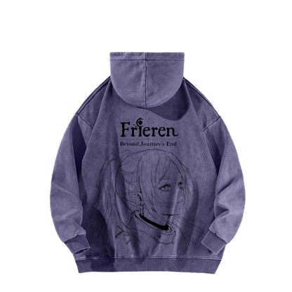 Frieren Casual Washed Hoodie