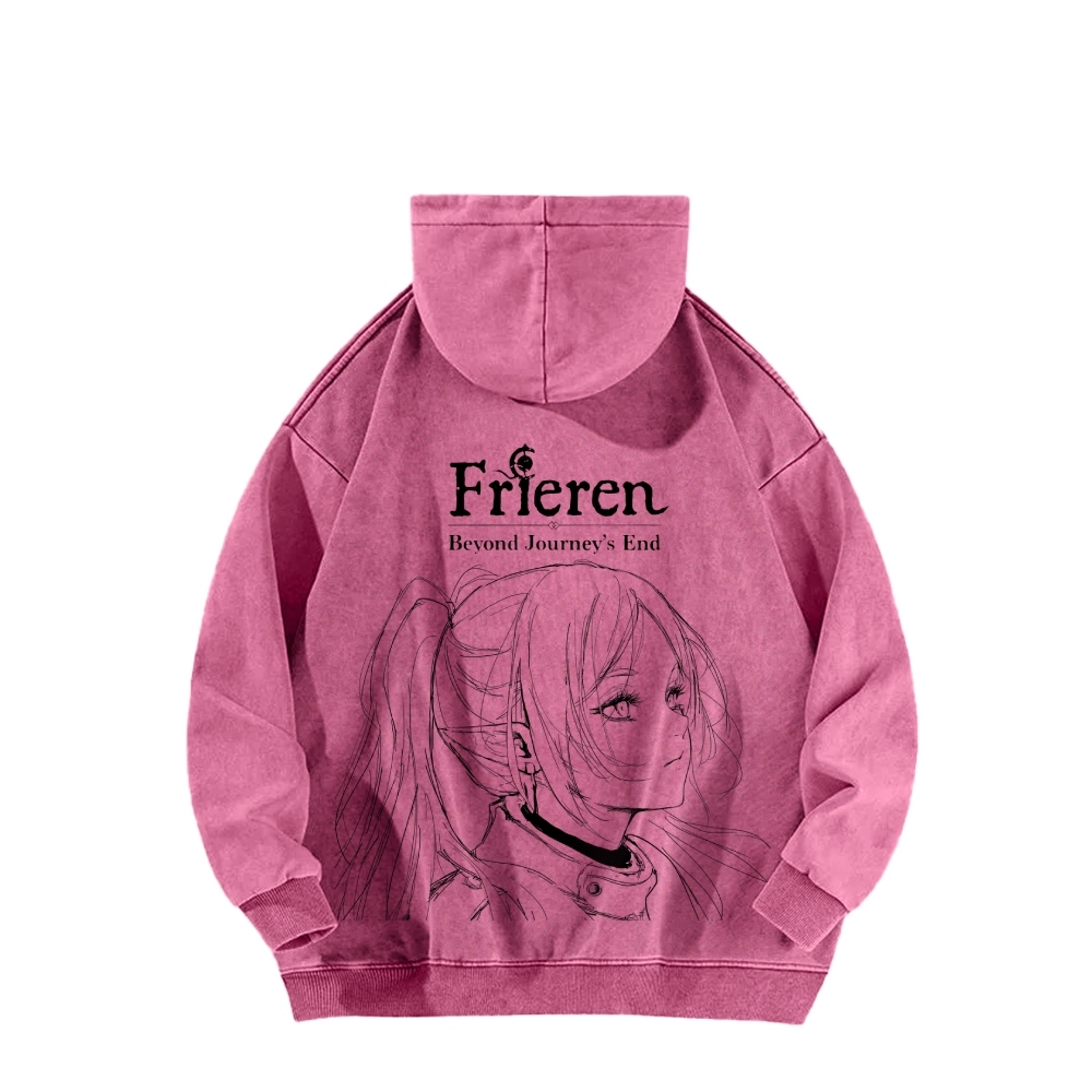 Frieren Casual Washed Hoodie