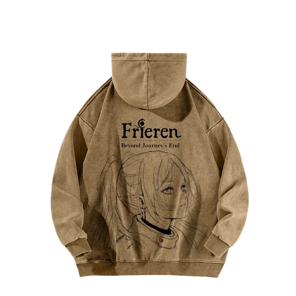 Frieren Casual Washed Hoodie
