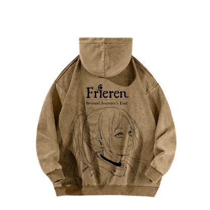 Frieren Casual Washed Hoodie