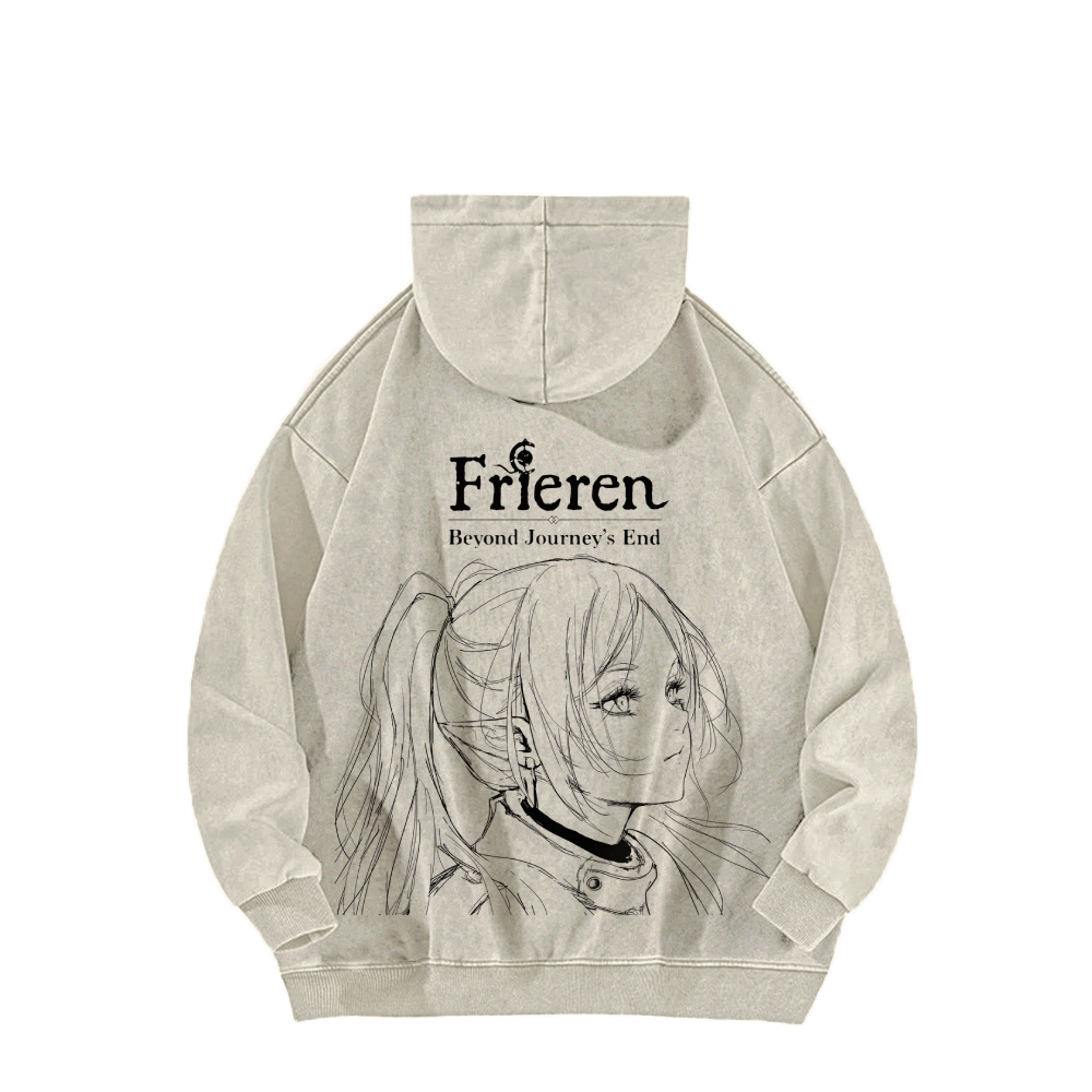 Frieren Casual Washed Hoodie