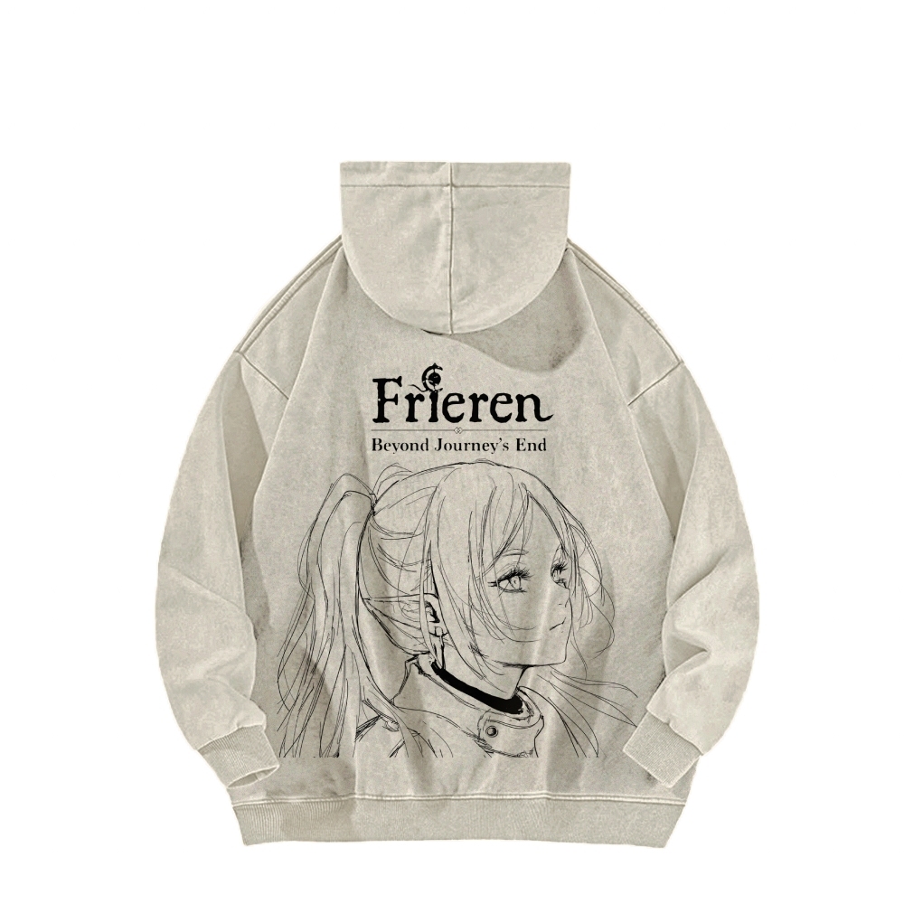 Frieren Casual Washed Hoodie
