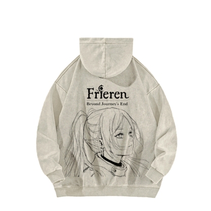 Frieren Casual Washed Hoodie