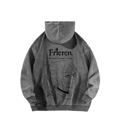Frieren Casual Washed Hoodie
