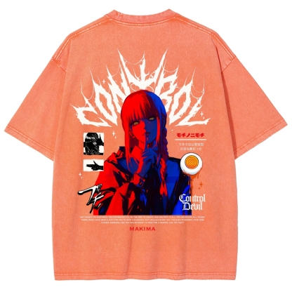 Chainsaw Man Makima Unisex Fit Washed T-Shirt