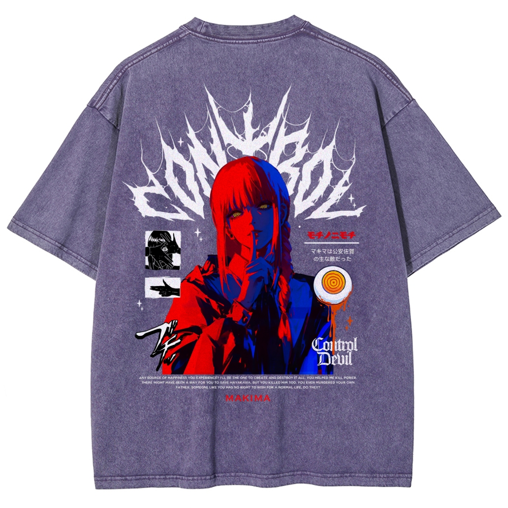 Chainsaw Man Makima Unisex Fit Washed T-Shirt