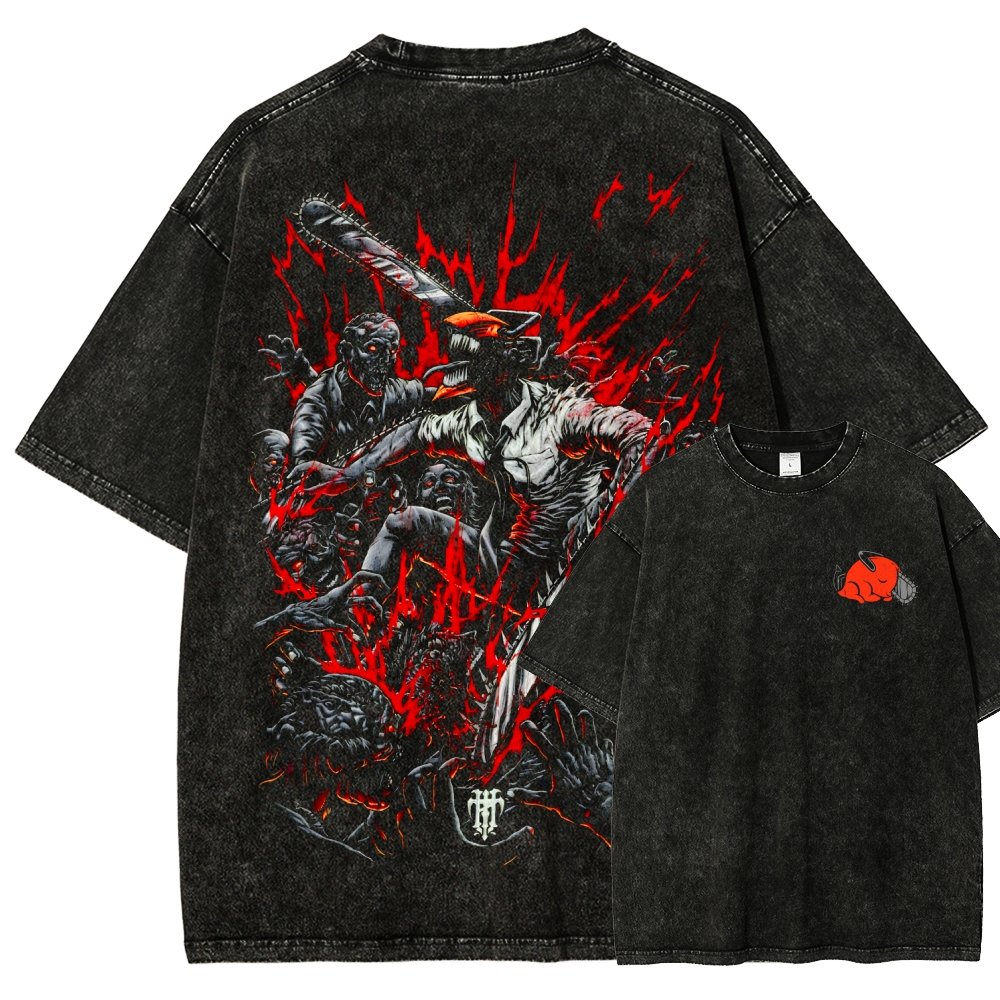 Chainsaw Man Unisex Fit Washed T-Shirt
