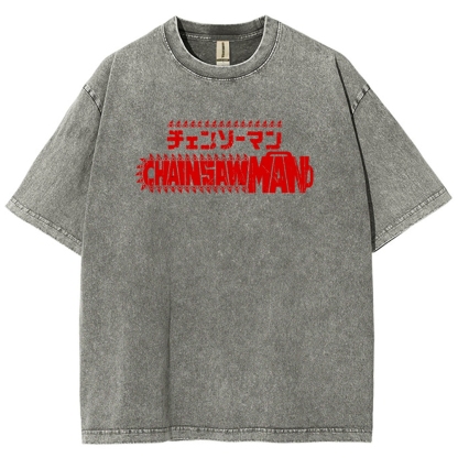 Chainsaw Man Unisex Fit Washed T-Shirt