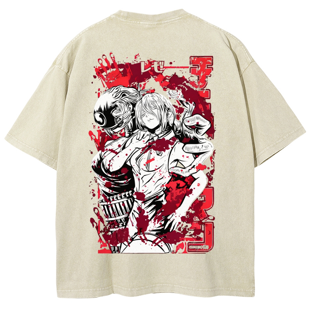 Chainsaw Man Reze Unisex Fit Washed T-Shirt