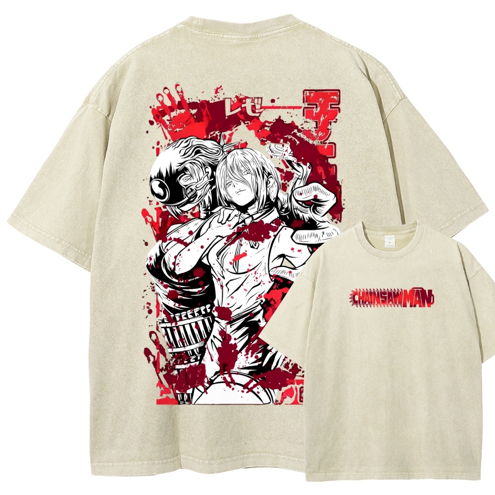 Chainsaw Man Reze Unisex Fit Washed T-Shirt