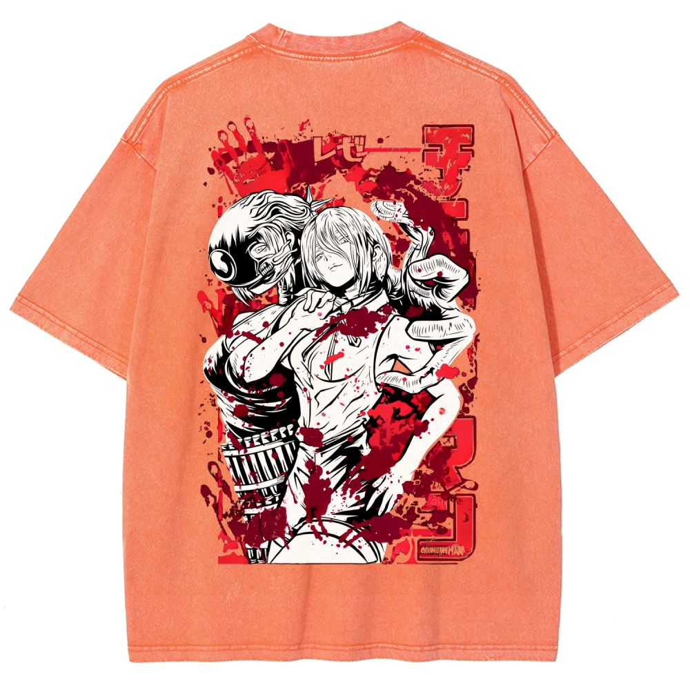 Chainsaw Man Reze Unisex Fit Washed T-Shirt