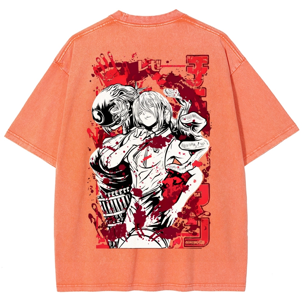 Chainsaw Man Reze Unisex Fit Washed T-Shirt