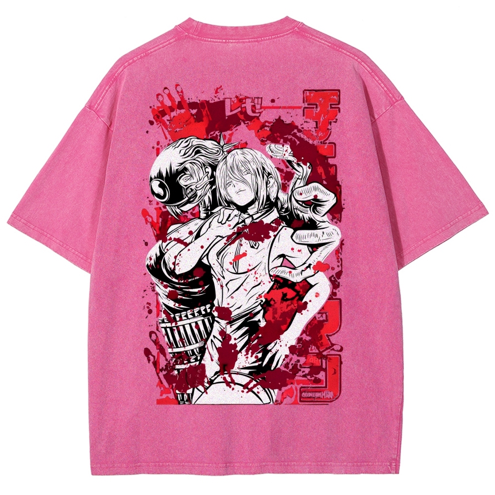 Chainsaw Man Reze Unisex Fit Washed T-Shirt