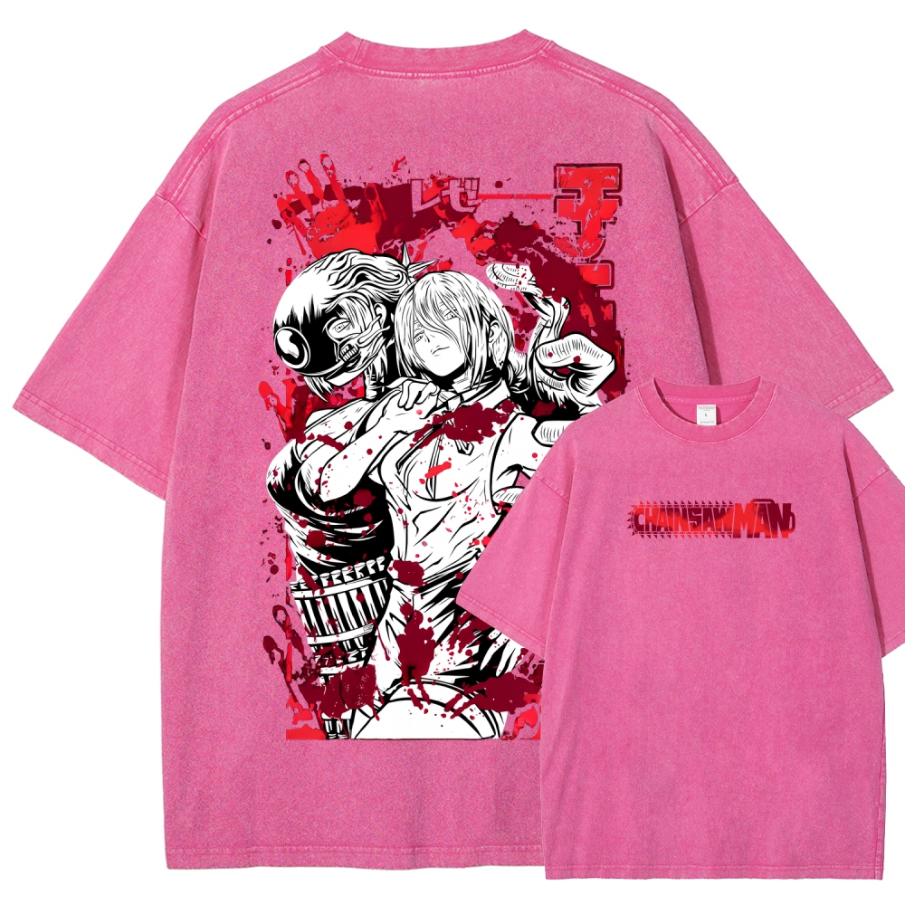 Chainsaw Man Reze Unisex Fit Washed T-Shirt
