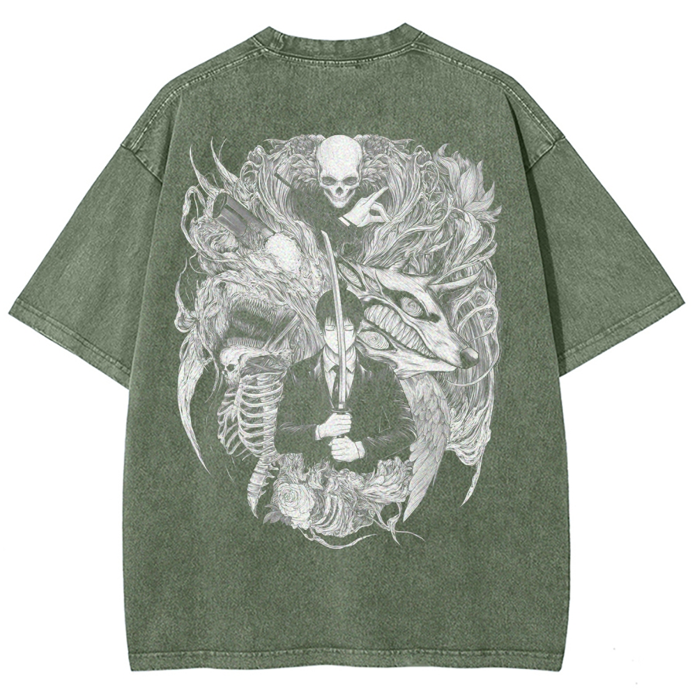 Chainsaw Man Unisex Fit Washed T-Shirt