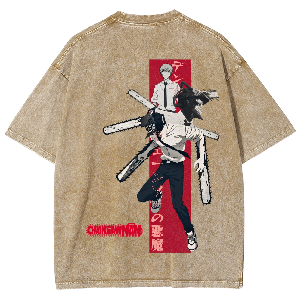 Chainsaw Man Unisex Fit Washed T-Shirt